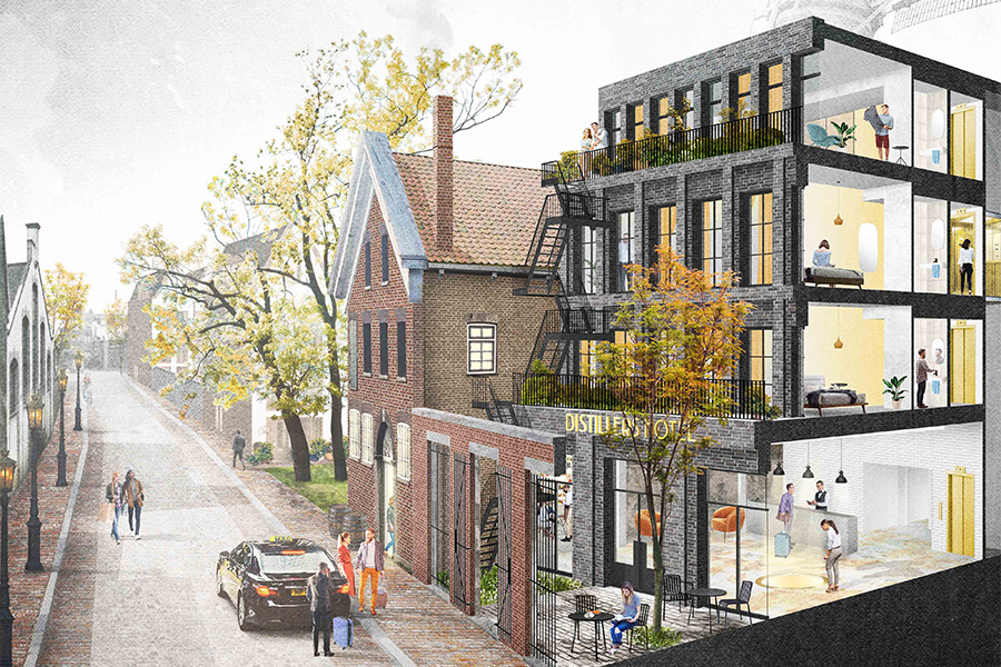 1 ARD AtelierRuimDenkers Distillers Hotel Schiedam visualisation The empty Atelier